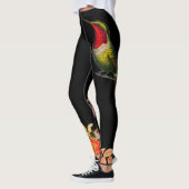 HUMMINGBIRD UND BLUME SCHWARZE KUSTOM Leggings (Links)