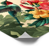 Hummingbird und Blume: Vintag Poster (Ecke)