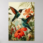 Hummingbird und Blume: Vintag Poster (Vorne)