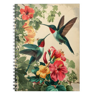 Hummingbird und Blume: Vintage Postkarte Notizblock