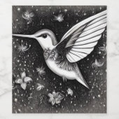 Hummingbird und Blume Weinetikett (Einzelnes Label)