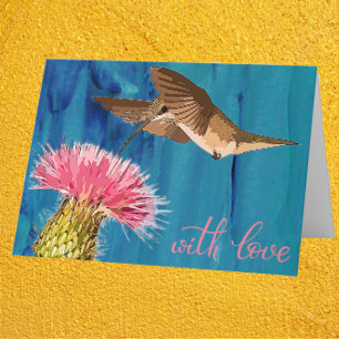 Hummingbird und Cactus Bloom Mother Day Card Feiertagskarte