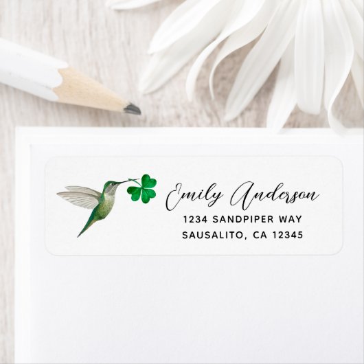 Hummingbird und Clover Return Address Label (Insitu)