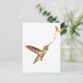 Hummingbird und die Blume Postkarte (Stehend Vorderseite)