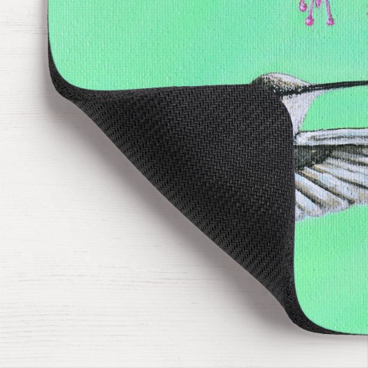 Hummingbird und Fuchsia-Malerei Mousepad (Ecke)
