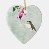 Hummingbird und Fuschia Keramik Ornament (Rechts)