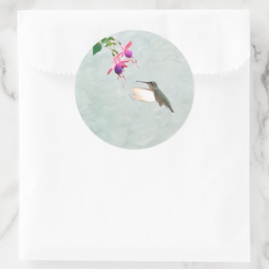 Hummingbird und Fuschia Sticker (Tasche)