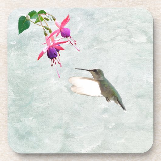Hummingbird und Fuschia Untersetzer (Vorderseite)
