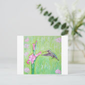 Hummingbird und Gladioli Painting Postkarte (Stehend Vorderseite)