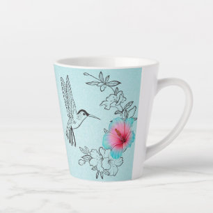 Hummingbird und Hibiskus Latte Tasse