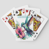 Hummingbird und Hibiskus Monogram Go Fish Game Spielkarten (Rückseite)