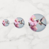 Hummingbird und Hibiskus Monogram Wedding | Blau Konfetti (Vorderseiten)