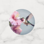 Hummingbird und Hibiskus Monogram Wedding | Blau Konfetti (Klein Vorderseite)