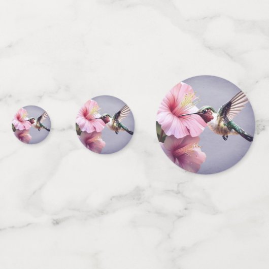 Hummingbird und Hibiskus Monogram Wedding | Lila Konfetti (Vorderseiten)