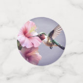 Hummingbird und Hibiskus Monogram Wedding | Lila Konfetti (Klein Vorderseite)