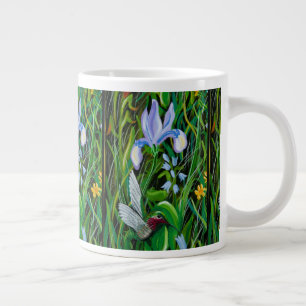 Hummingbird und Iris Coffee Cup Jumbo-Tasse