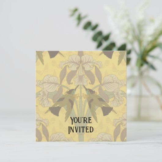 Hummingbird und Iris Einladung (Stehend Vorderseite)