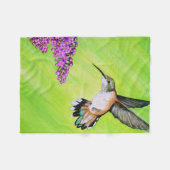 Hummingbird und Lilac Painting Fleecedecke (Vorderseite (Horizontal))