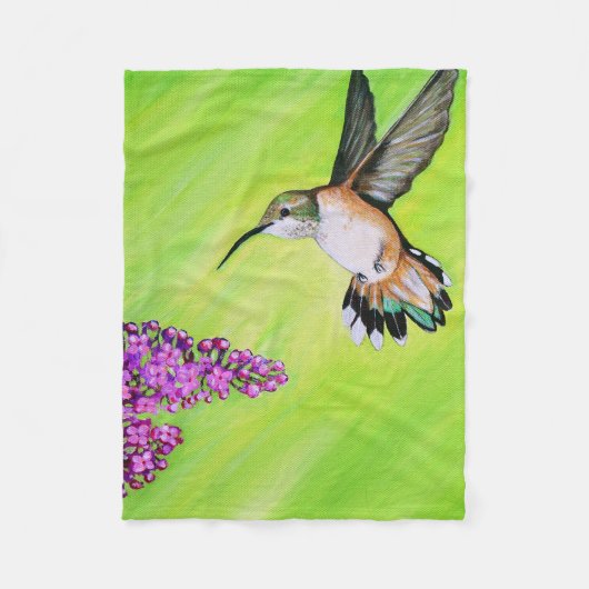 Hummingbird und Lilac Painting Fleecedecke (Vorderseite)