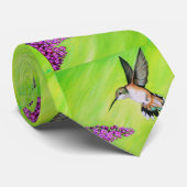 Hummingbird und Lilac Painting Krawatte (Gerollt)