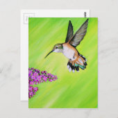 Hummingbird und Lilac Painting Postkarte (Vorne/Hinten)