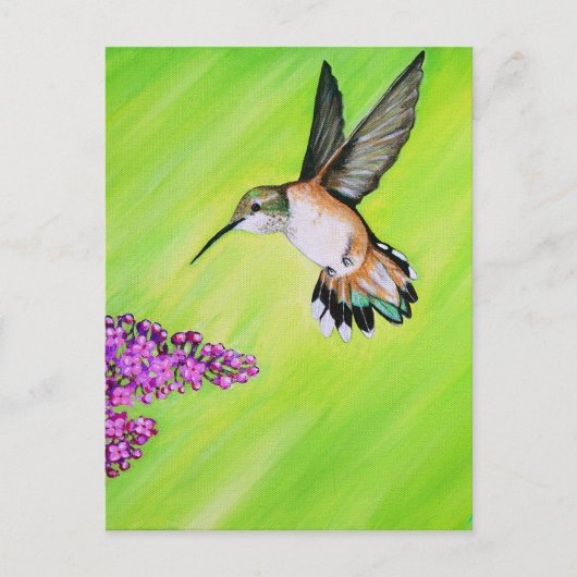 Hummingbird und Lilac Painting Postkarte (Vorderseite)