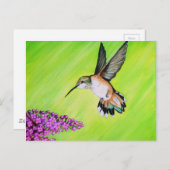 Hummingbird und Lilac Painting Postkarte (Vorne/Hinten)