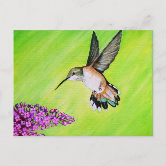 Hummingbird und Lilac Painting Postkarte (Vorderseite)