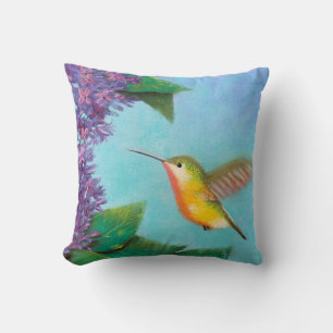 Hummingbird und Lilacs Throw Kissen