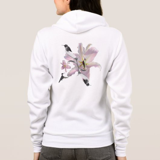 Hummingbird und Lilies Hoodie (Rückseite)