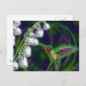 Hummingbird und Lily der Blume des Tals Postkarte (Vorne/Hinten)