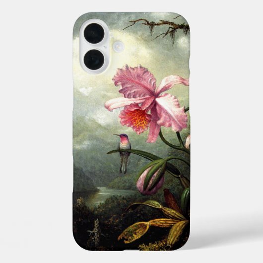 Hummingbird und Orchid, botanische Kunstwerke Case-Mate iPhone Hülle (Rückseite)