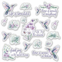 Hummingbird und Orchid Vinyl Stickers