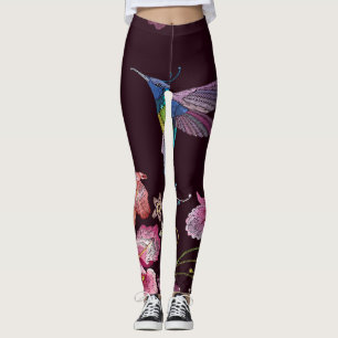 Hummingbird und Orchideen, tropische nahtlose Mode Leggings