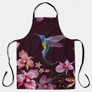Hummingbird und Orchideen, tropische nahtlose Mode Schürze