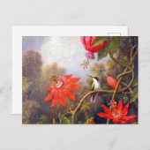 Hummingbird und Passiflora von Martin Johnson Head Postkarte (Vorne/Hinten)