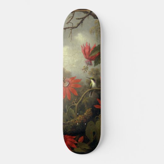 Hummingbird und Passion-Blume Skateboard (Vorderseite)