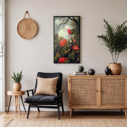 Hummingbird und Passionblumen Poster