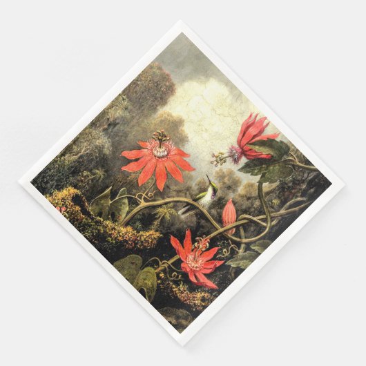 Hummingbird und Passionblumen Serviette (Ecke)
