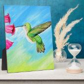 Hummingbird und Pink Bell Blume Malerei Fotoplatte (Seite)