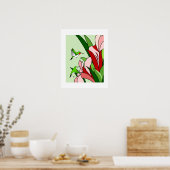 Hummingbird und PInk Blume Stilvolles Art Poster (Küche)