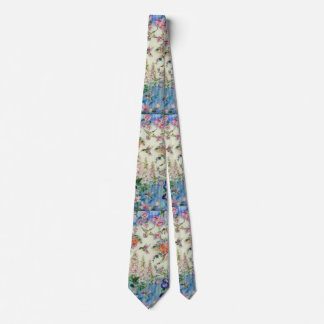 HUMMINGBIRD und rosa Blume Necktie Krawatte