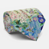 HUMMINGBIRD und rosa Blume Necktie Krawatte (Gerollt)