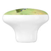 Hummingbird und Rosa Liege auf Blumenmuster Keramikknauf (Seitenansicht)