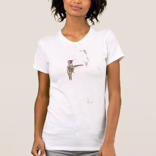 Hummingbird und Single Blume T-Shirt