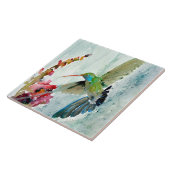 Hummingbird und Snapdragon Trivet Fliese (Seite)