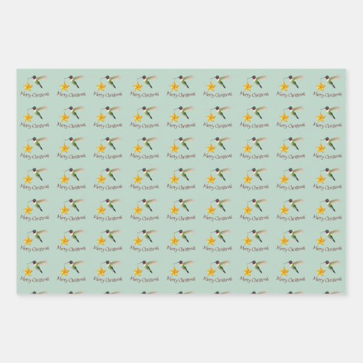 Hummingbird und Star Geschenkpapier Set (Vorderseite)