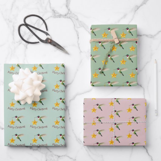 Hummingbird und Star Geschenkpapier Set (Vorderseite)