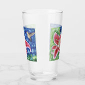 Hummingbird und Stargazer Lily Painting Glas (Rechts)
