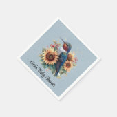 Hummingbird und Sunflower Blue Baby Dusche Serviette (Ecke)